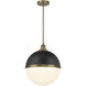 Vorey 1 Light 17.5 inch Coal And Oxidized Aged Brass Pendant Ceiling Light